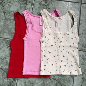 Set of Three Ribbed Tank Tops - SKIMS